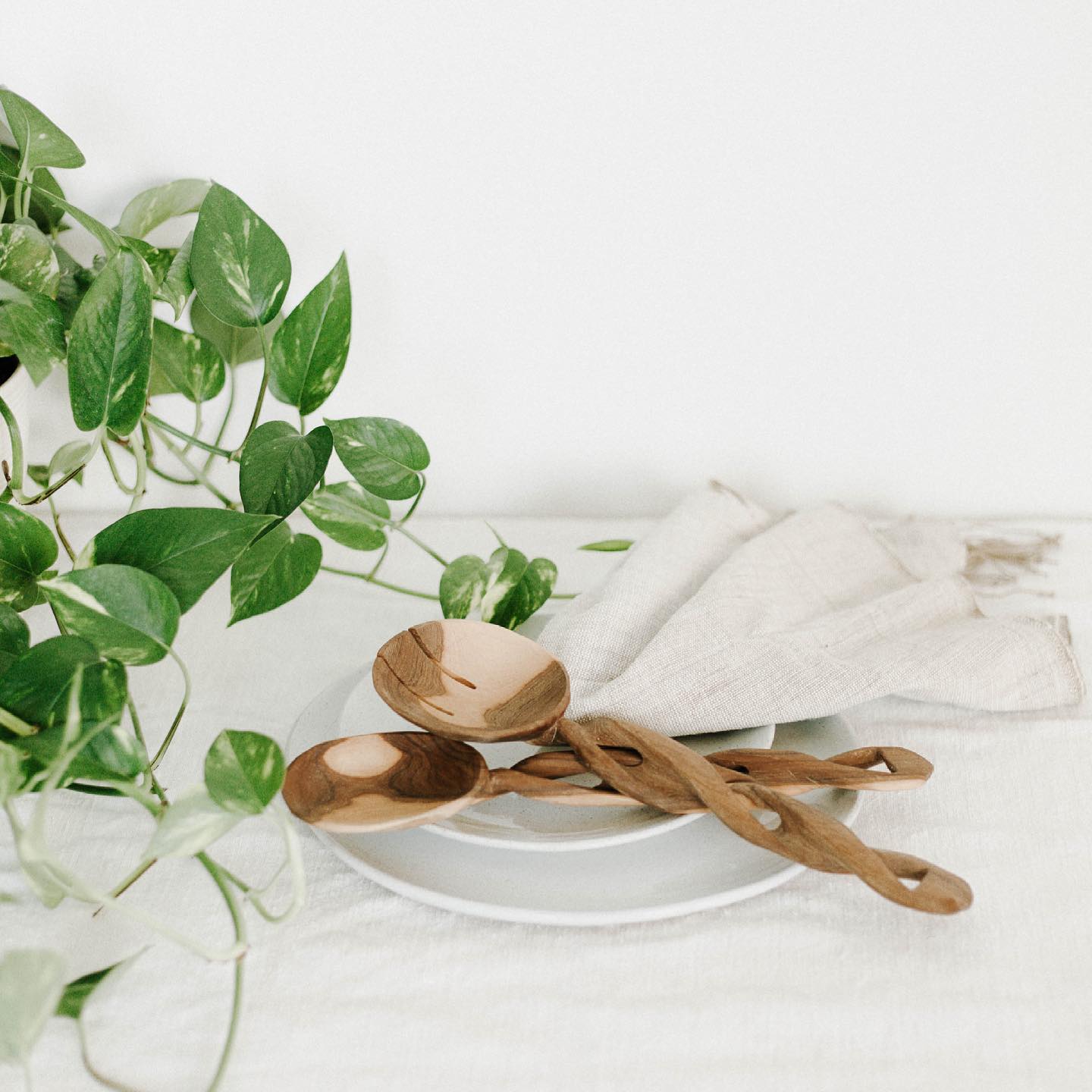 Spiral Salad Servers | Olive Wood
