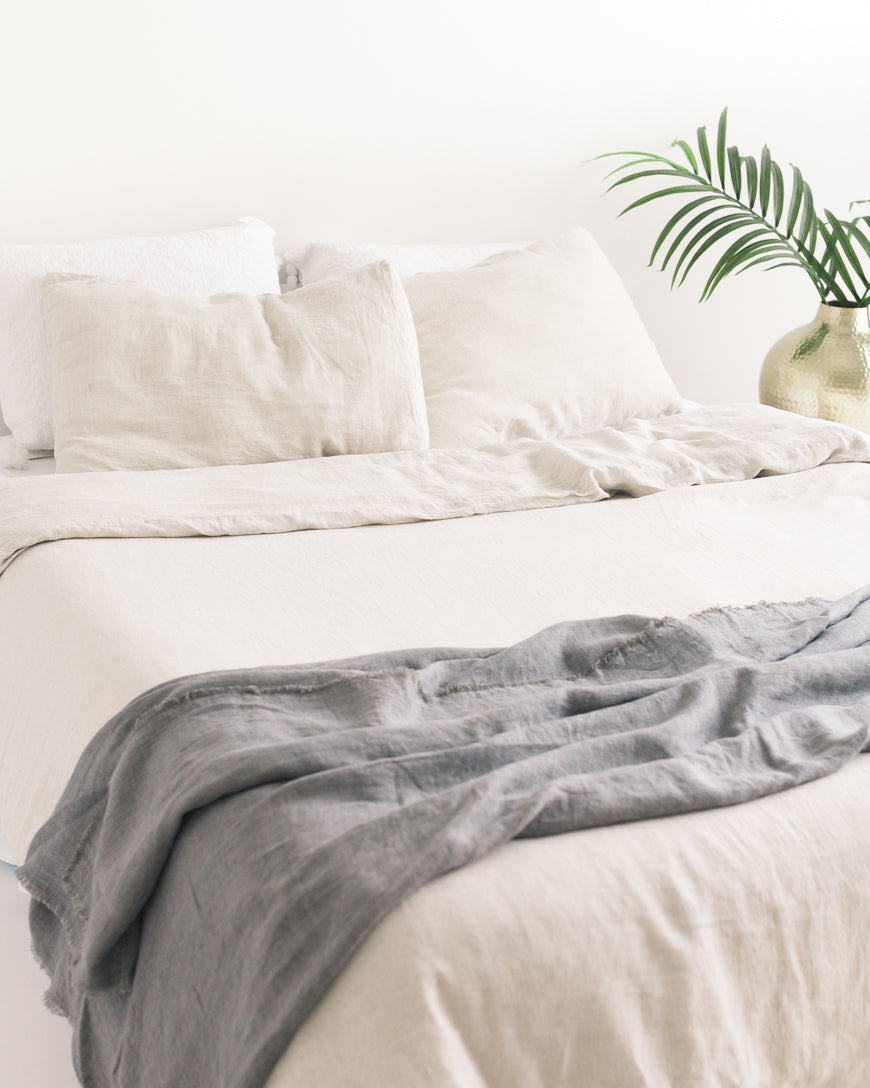 Stone Washed Throw Blanket | Belgian Linen