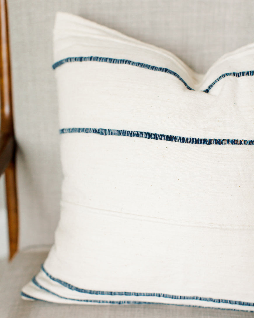 18" Ribbons Throw Pillow | Handspun Cotton