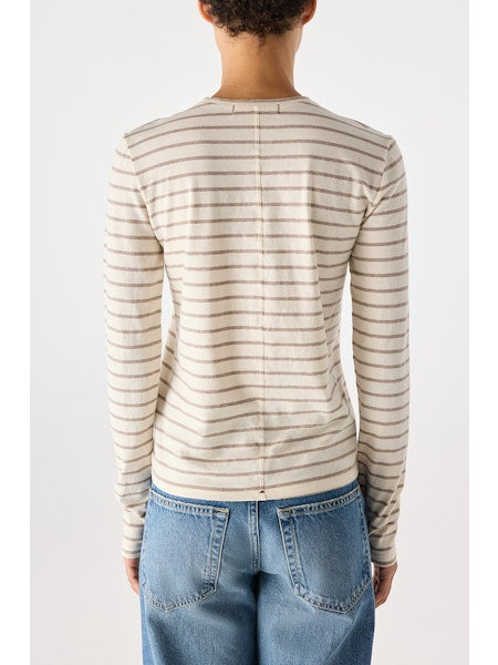 Drew Long Sleeve Tee | Natural + Haze Stripe
