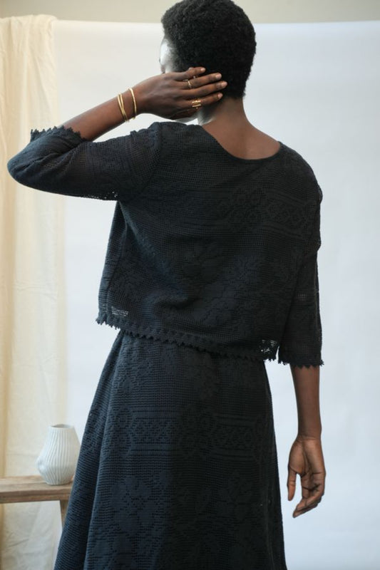 Daisy-Fay Lace Top | Black Organic