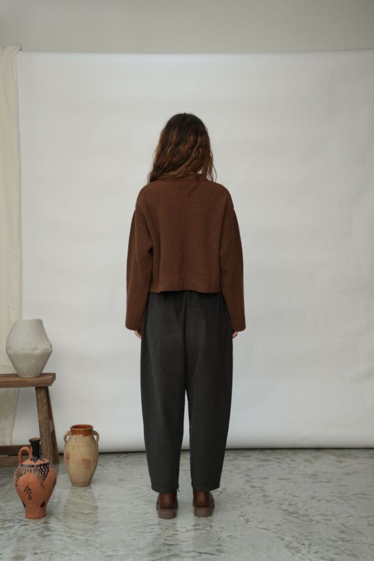 Orla Organic Cotton Trouser | Charcoal Corduroy