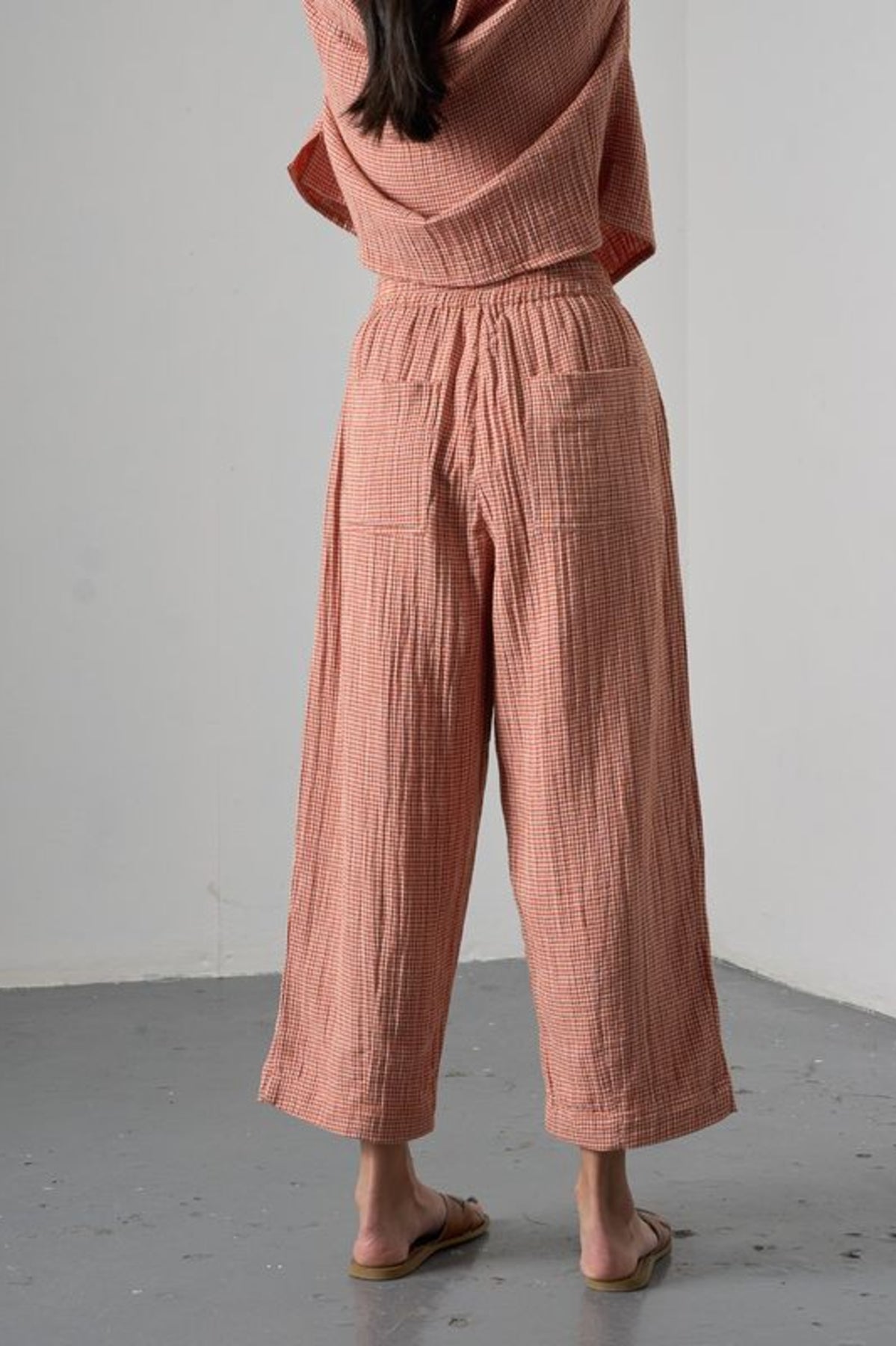 Clara Taper Trousers | Little Check Rust