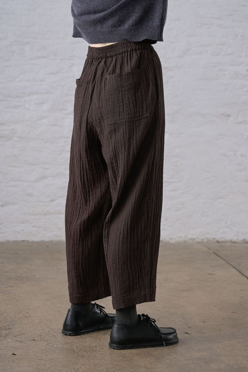 Clara Tapered Trouser | Cocoa Check