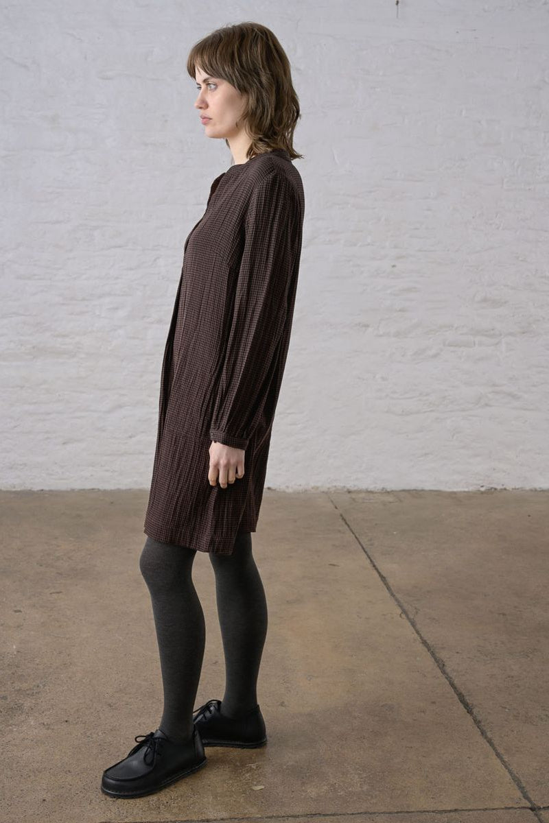 Long sleeve Wren Dress | Cocoa Check