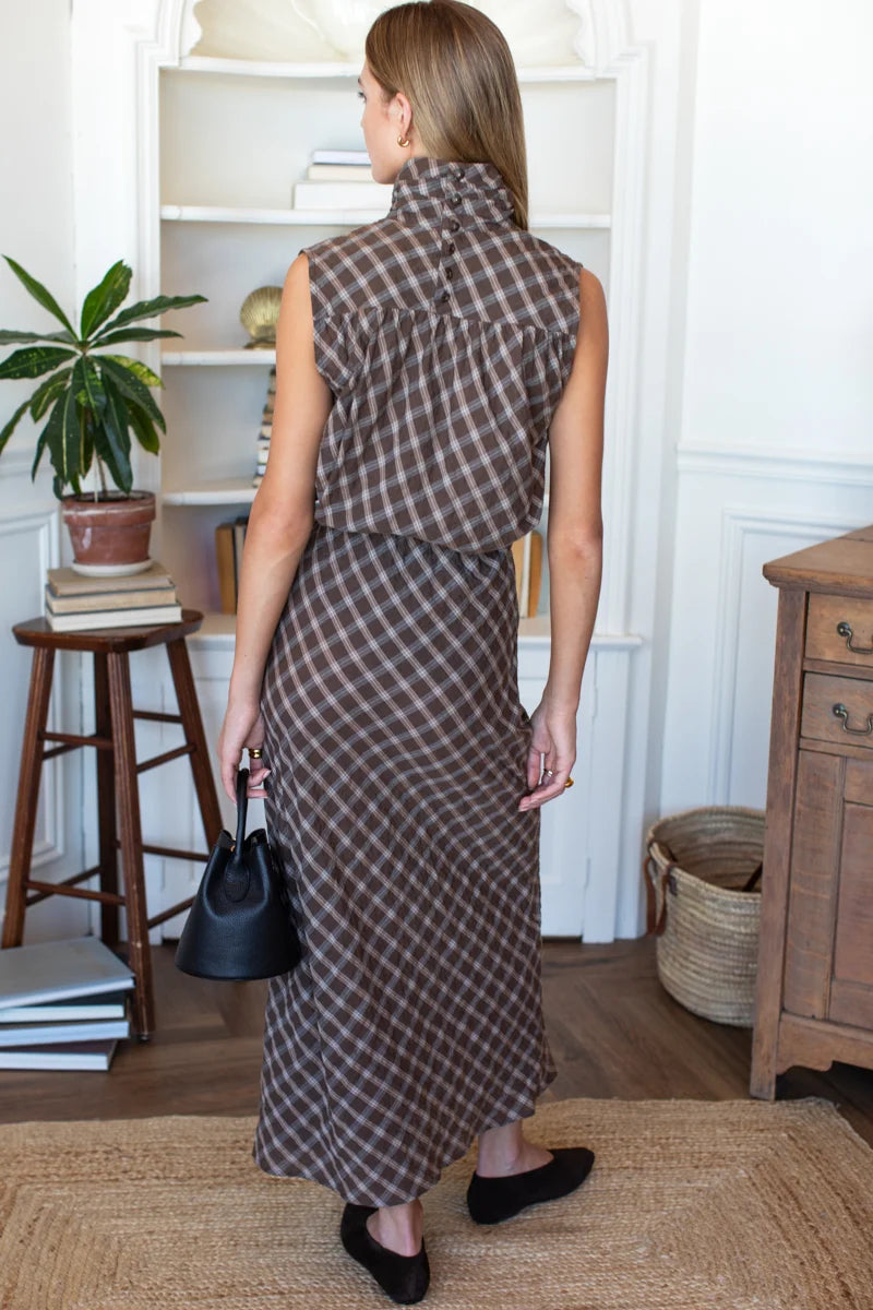 Bias Maxi Skirt | Cocoa Plaid