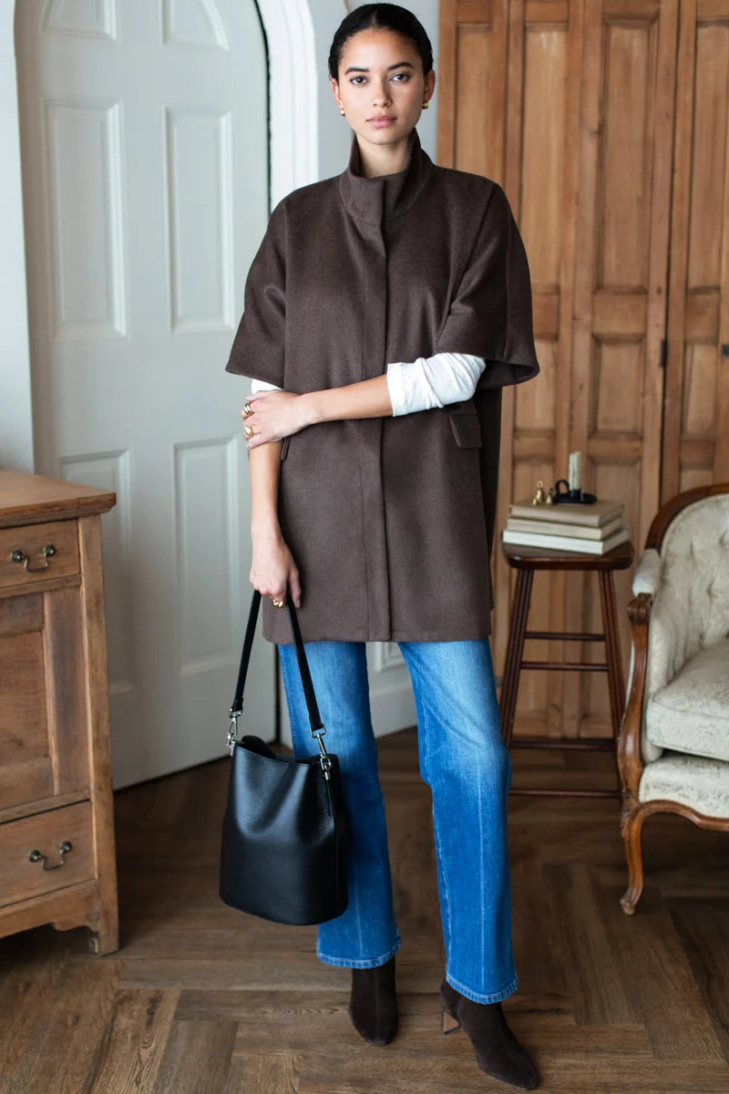 Wool Cashmere Layering Jacket | Bitter Chocolate
