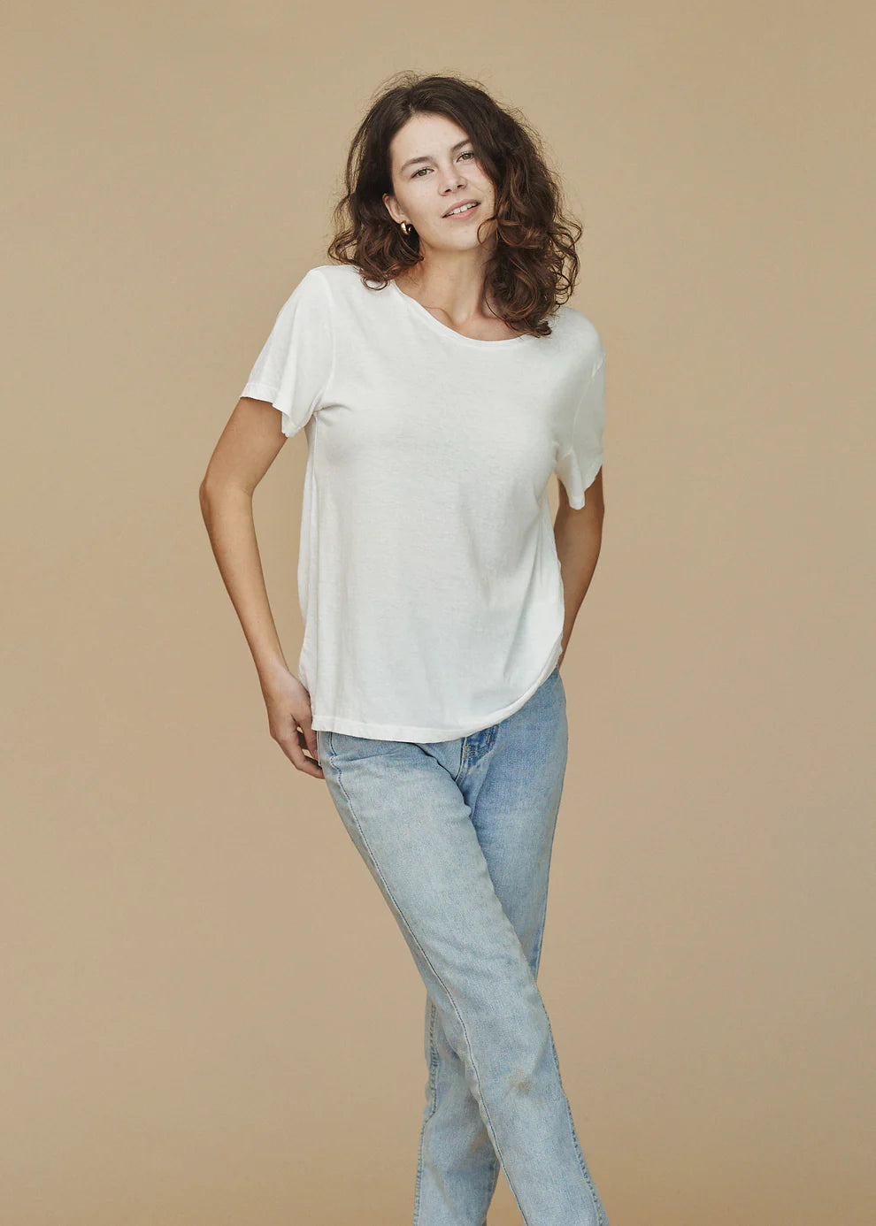 Ojai 3.6 Oz Tee | Washed White Organic