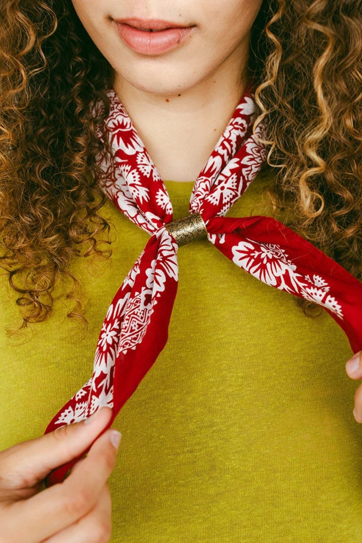 Cotton Blossom Bandana | Brick