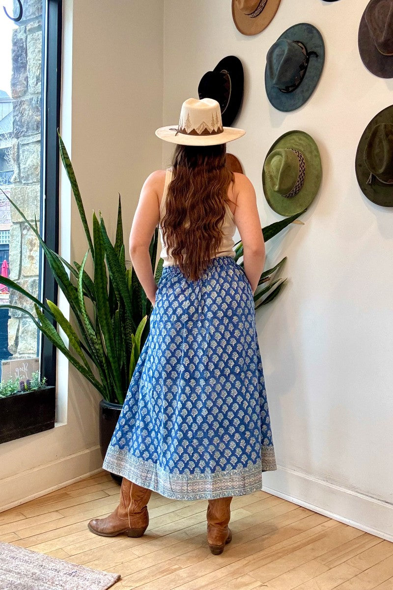 Pull-On Cotton Midi Skirt | Isla Print