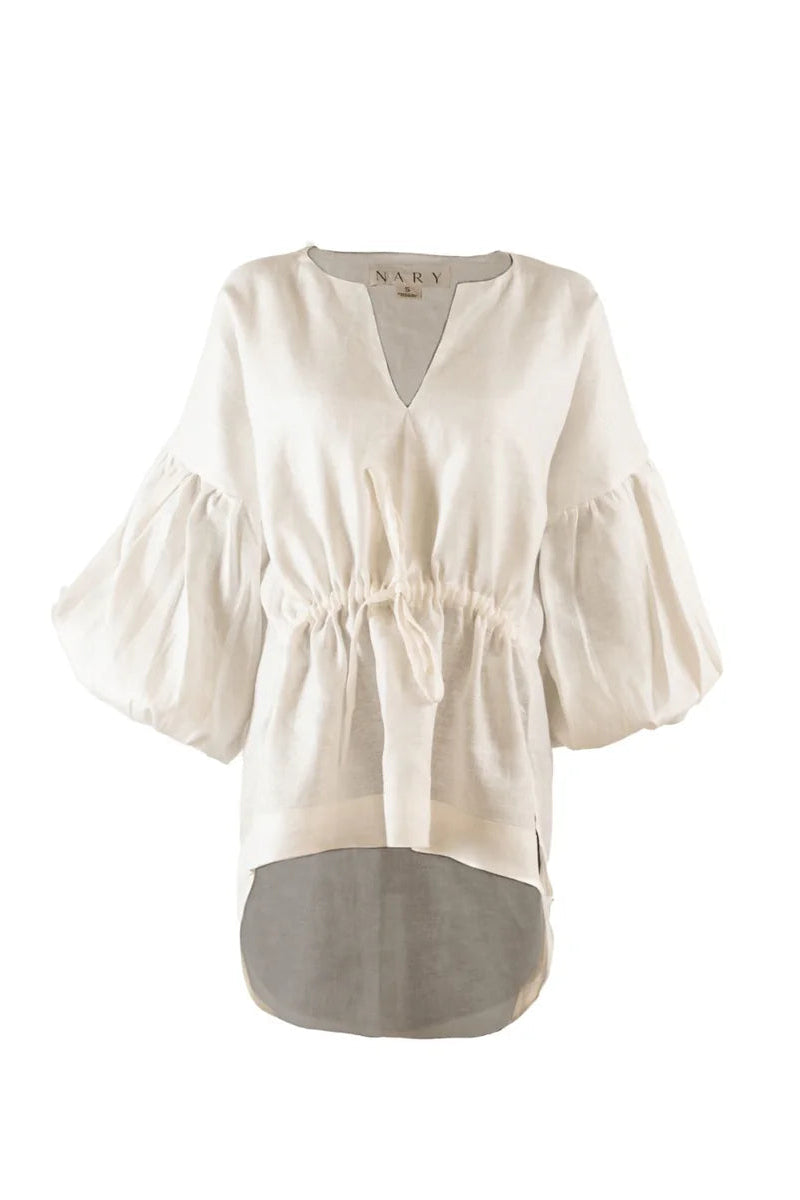 Linen Lounge Top | Natural White