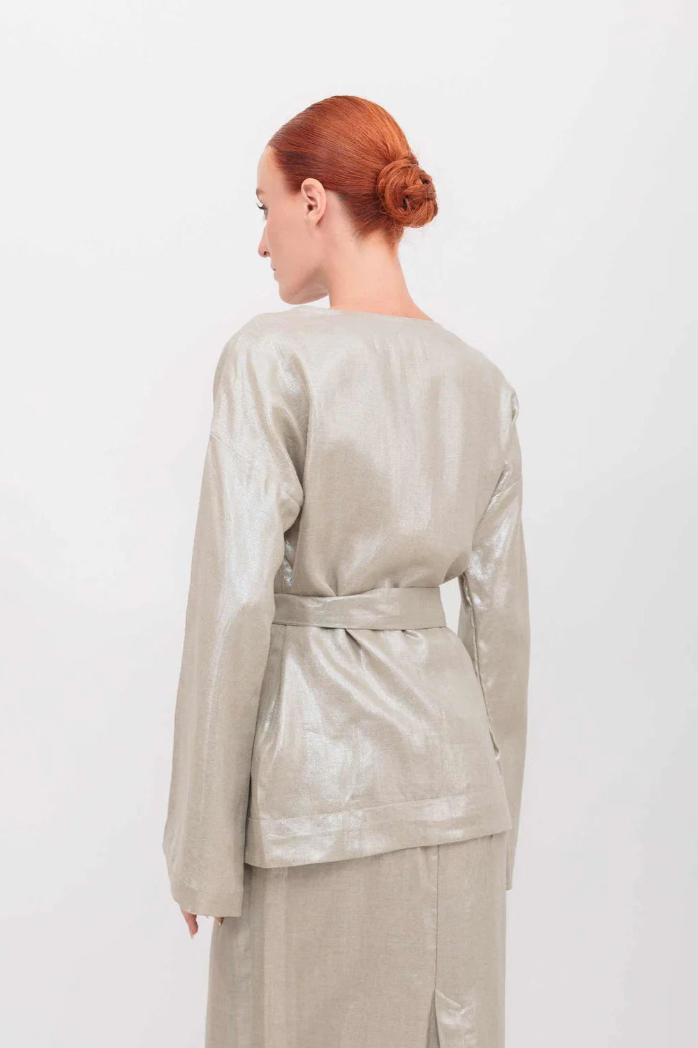 Kimono Wrap Top | Champagne Shimmer Twill