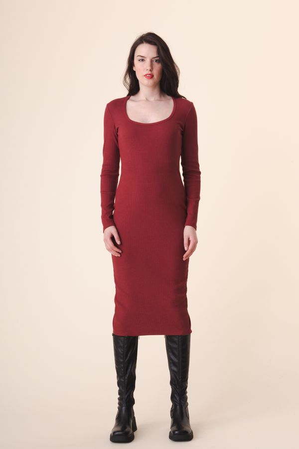 Prairie Underground Florentine Midi Dress Oxblood Organic Xs Oxblood