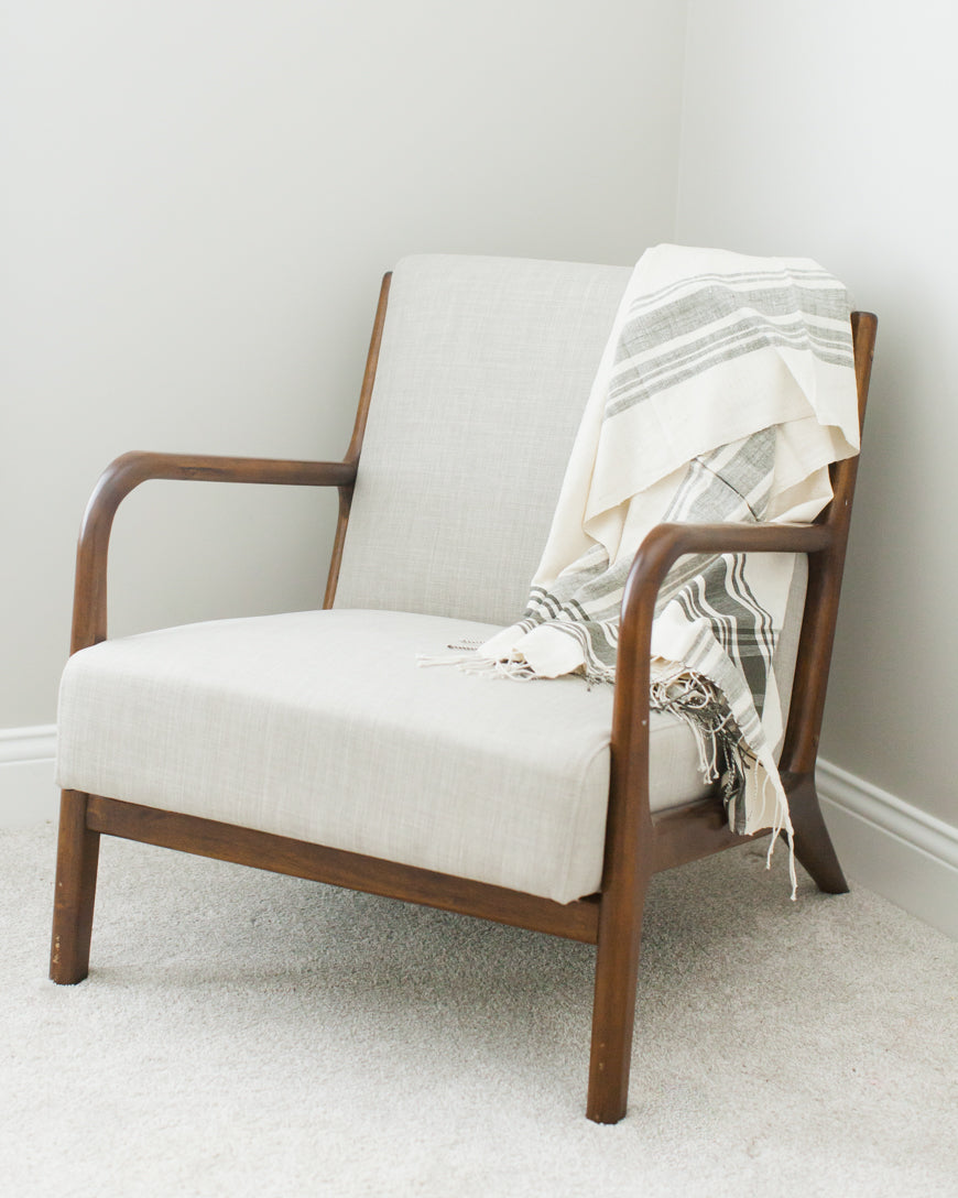 Cabin Hatch Cotton Throw Blanket | Natural Plaid