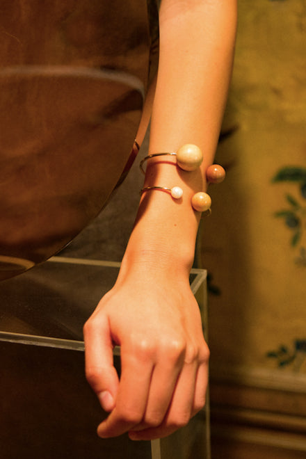 Pearl Point Bracelet | Pine Wood + Brass