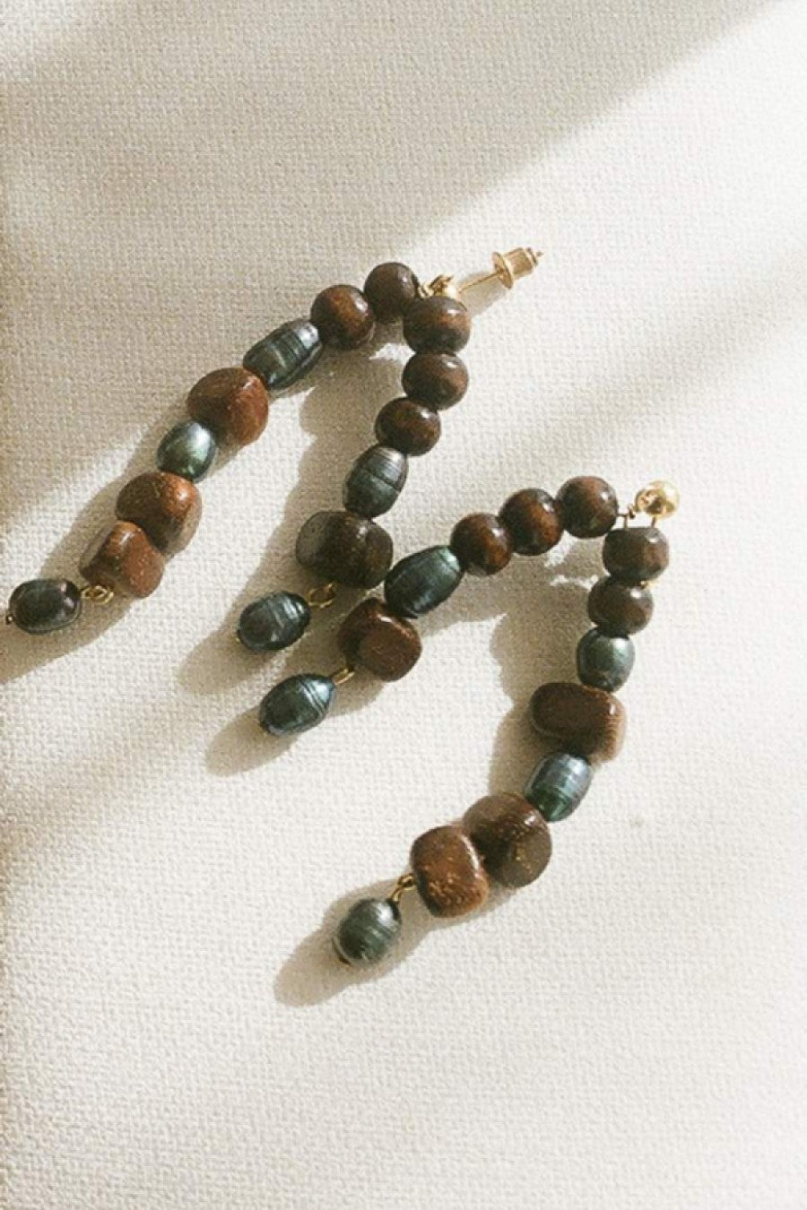 Blue Pearl Arc Earring | Robles Wood