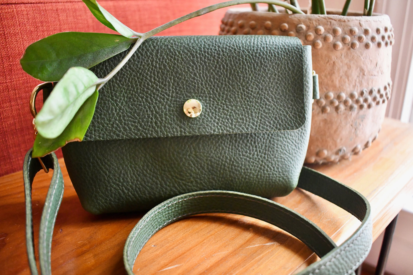 The Sling Bag | Pebbled Emerald