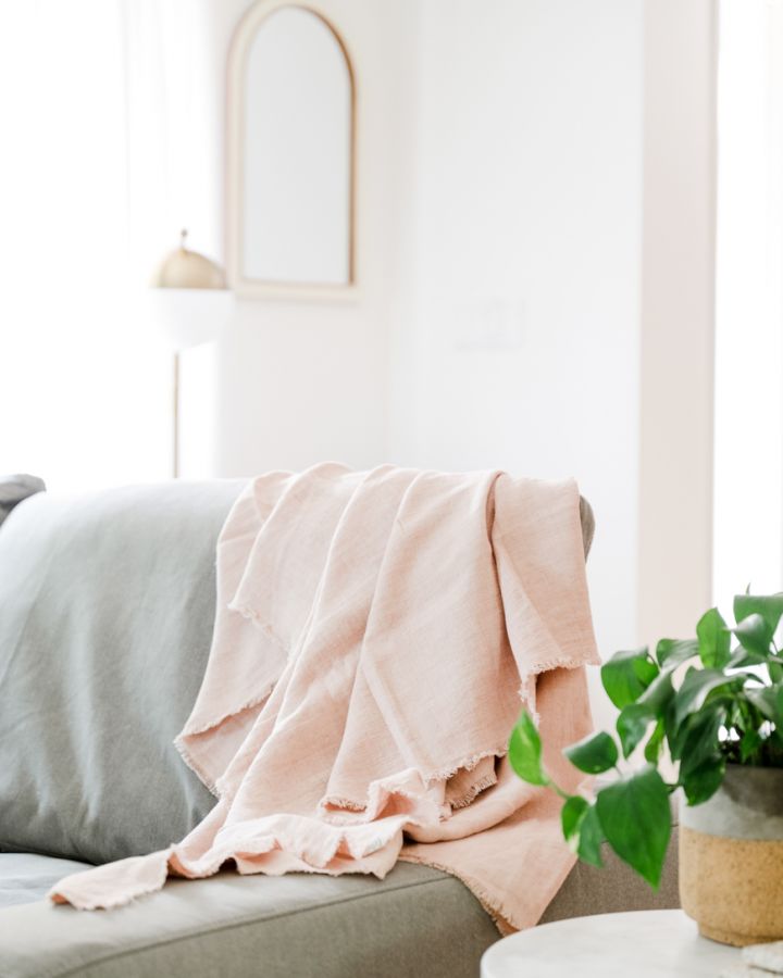 Stone Washed Throw Blanket | Belgian Linen