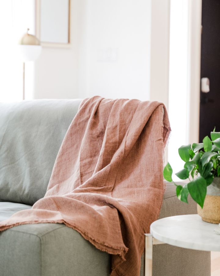 Stone Washed Throw Blanket | Belgian Linen