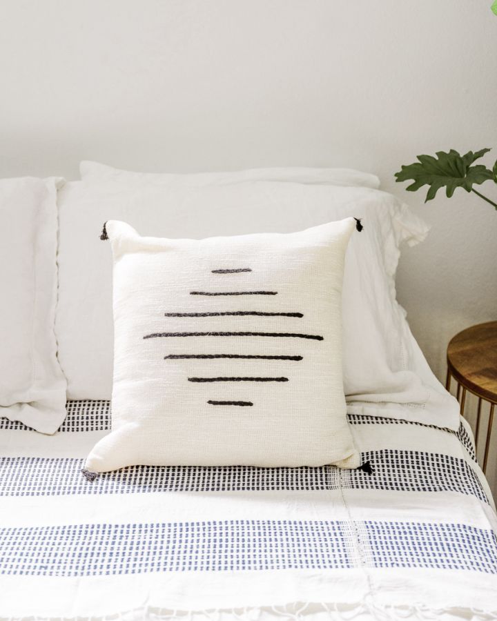 18" Hela Pillow Cover | Embroidered Cotton
