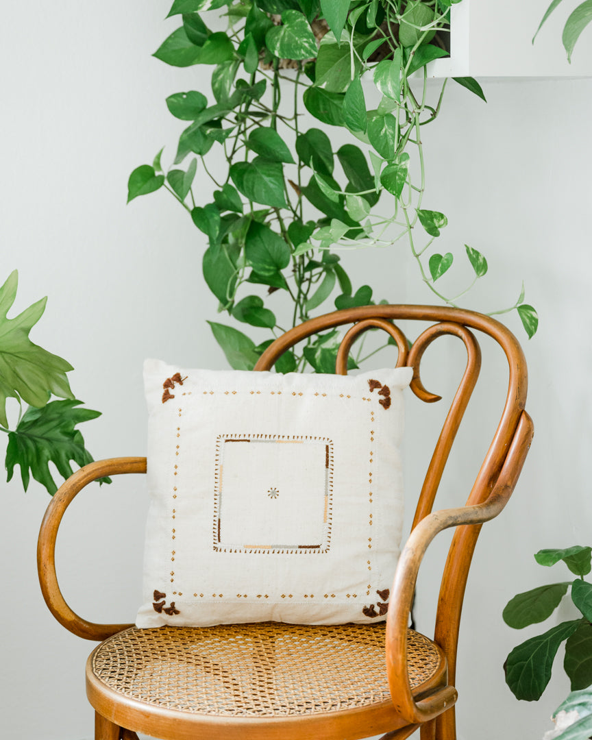 16" Abira Throw Pillow | Handspun Cotton