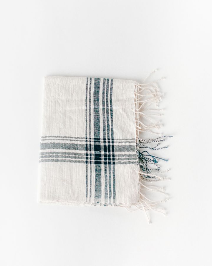 Cabin Hatch Cotton Hand Towel | Natural Plaid