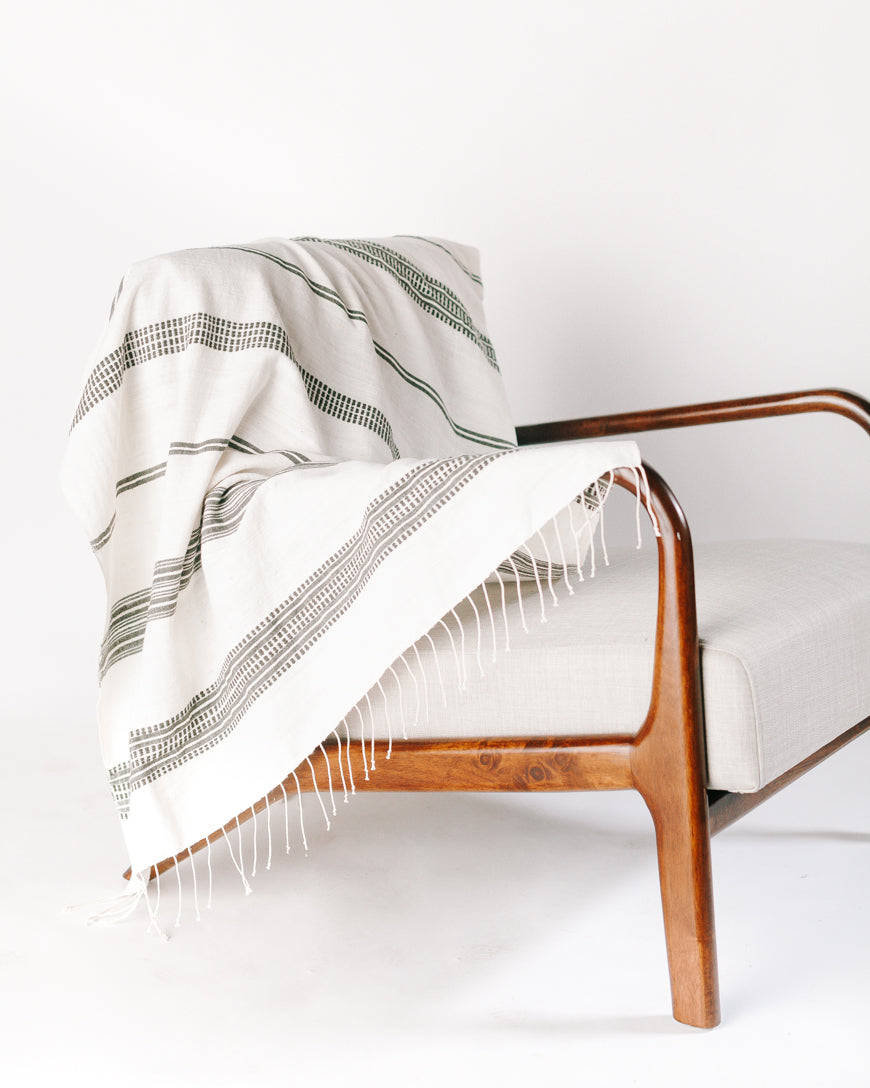 Aden Cotton Throw Blanket | Handspun Cotton