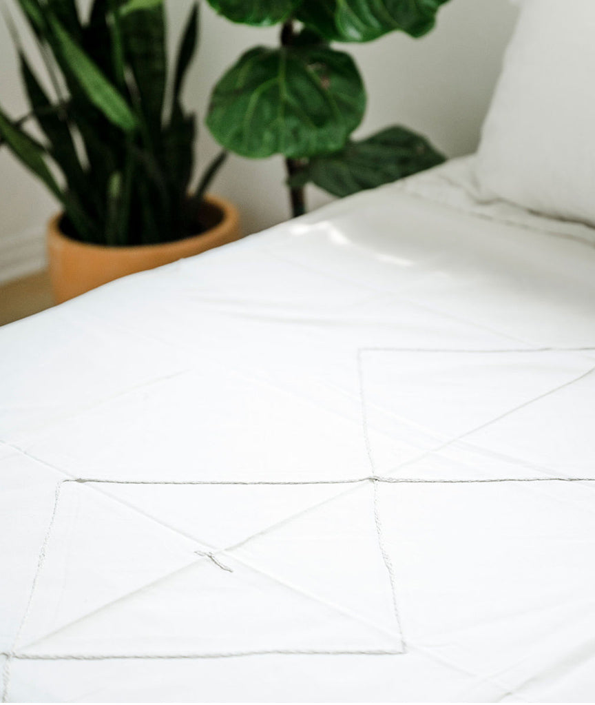 Berber Bedspread | Embroidered Cotton
