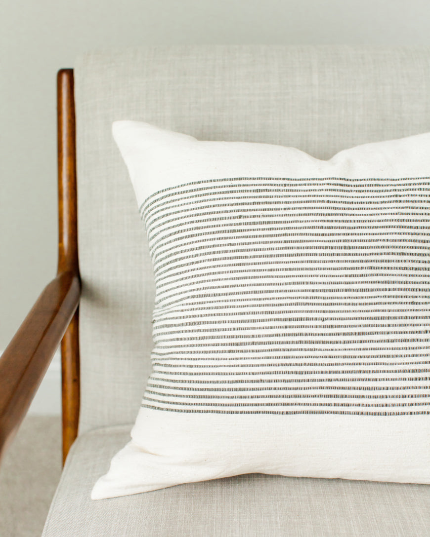 20" Riviera Throw Pillow | Handwoven Cotton