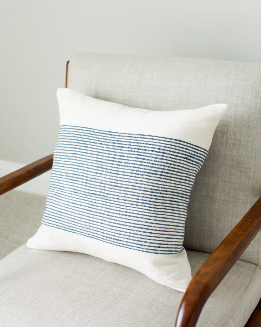 20" Riviera Throw Pillow | Handwoven Cotton