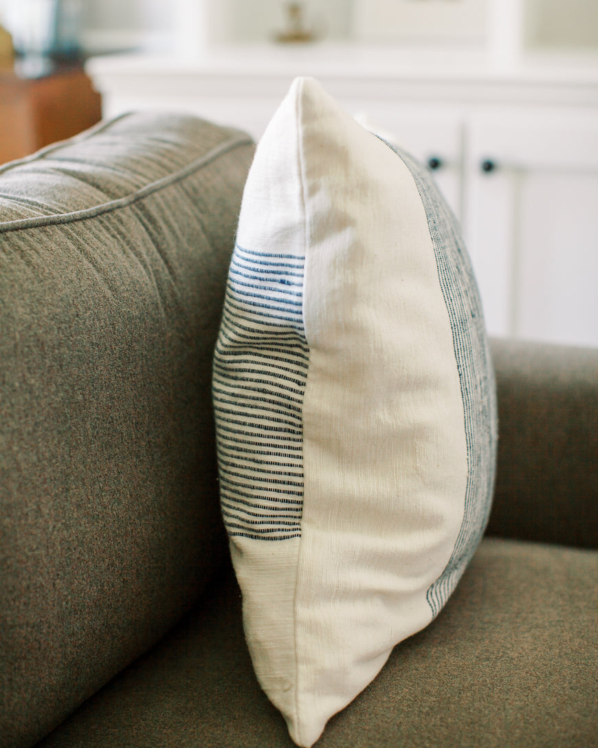 20" Riviera Throw Pillow | Handwoven Cotton