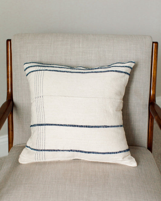 18" Ribbons Throw Pillow | Handspun Cotton