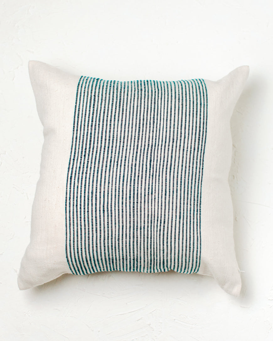 20" Riviera Throw Pillow | Handwoven Cotton