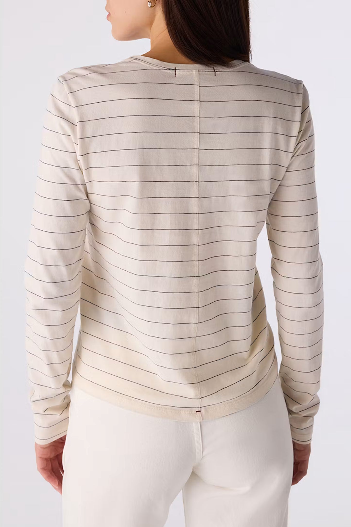 Drew Striped Long Sleeve | Bone + Grey