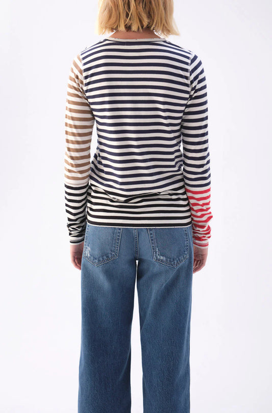 Marla Patchwork Stripe Tee | Neptune + Bone