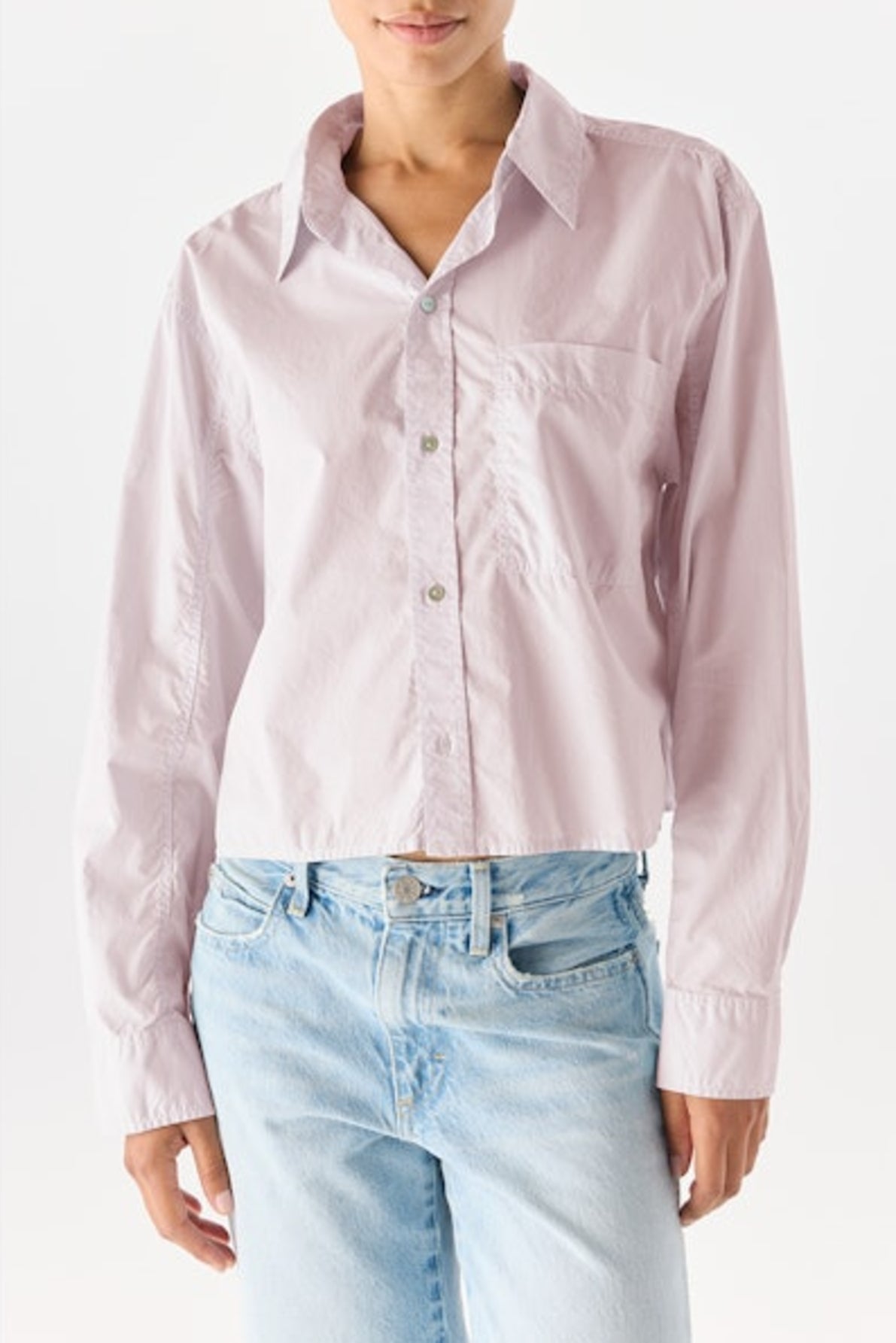 Ruth Cropped Button Down | Wisteria