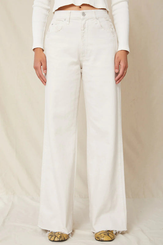 AMO DENIM_Made in Los Angeles_Sailor Pant Inspired Wide Leg High Rise Cotton Jeans in Natural White Oak Color