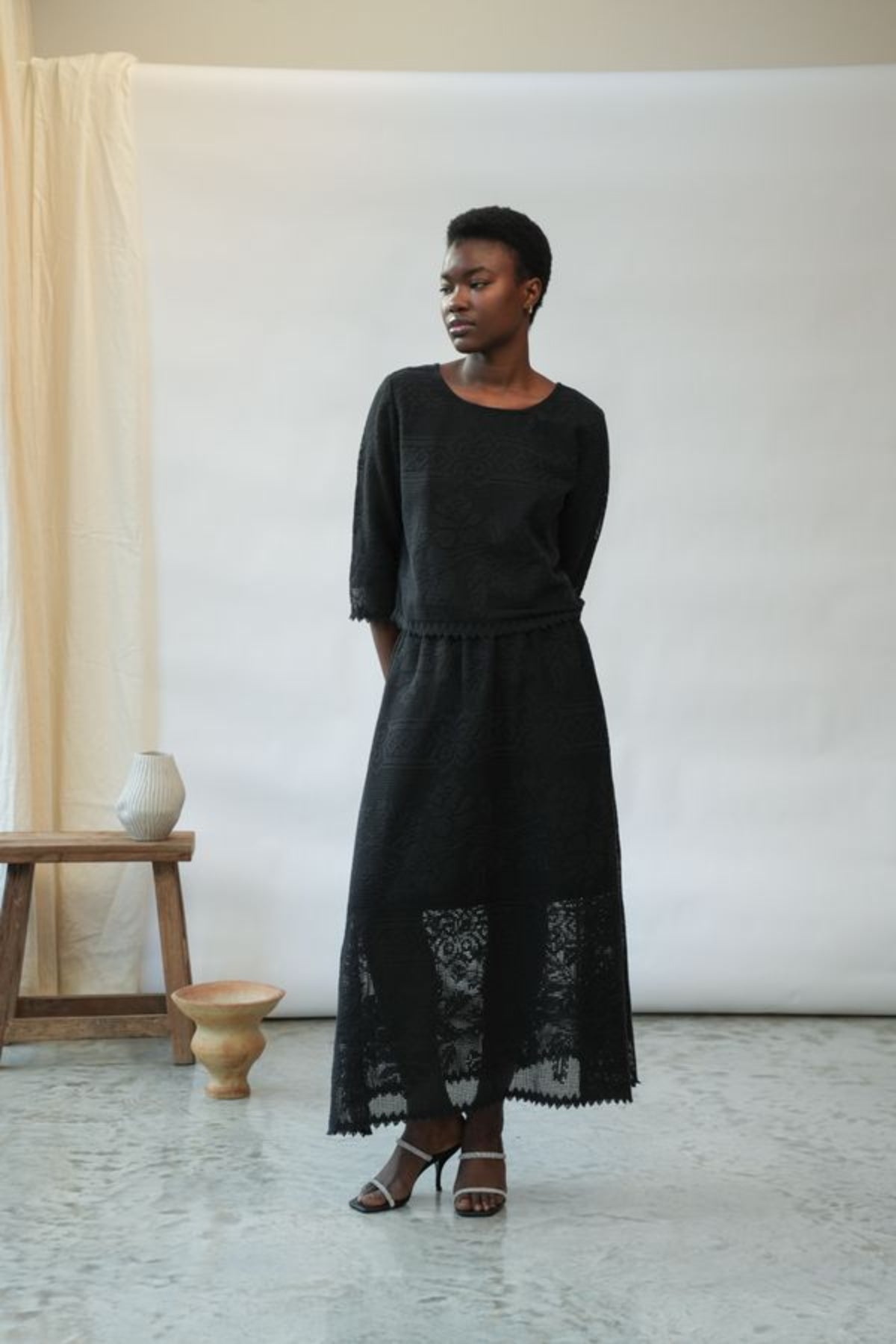 Daisy-Fay Lace Top | Black Organic