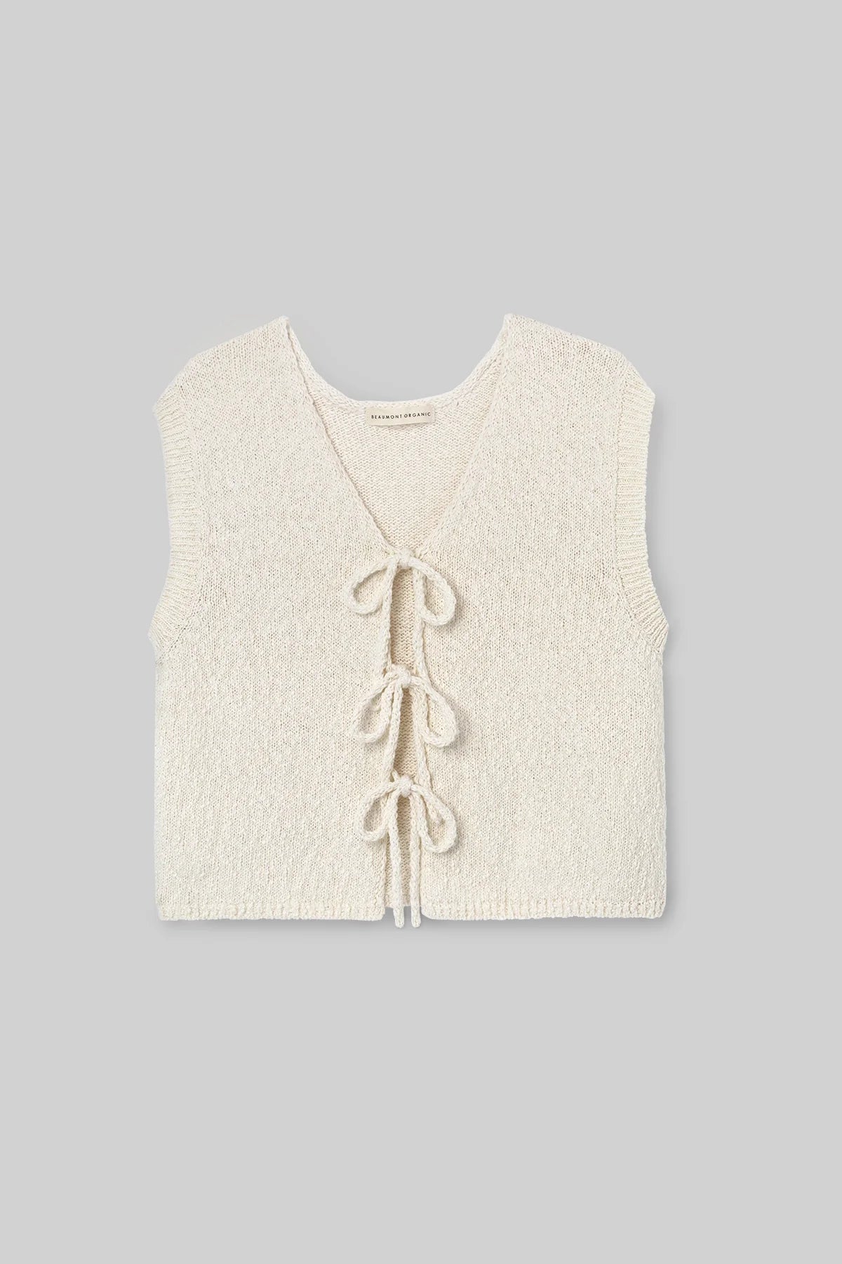 Florence Cotton Linen Knit Vest | Off White