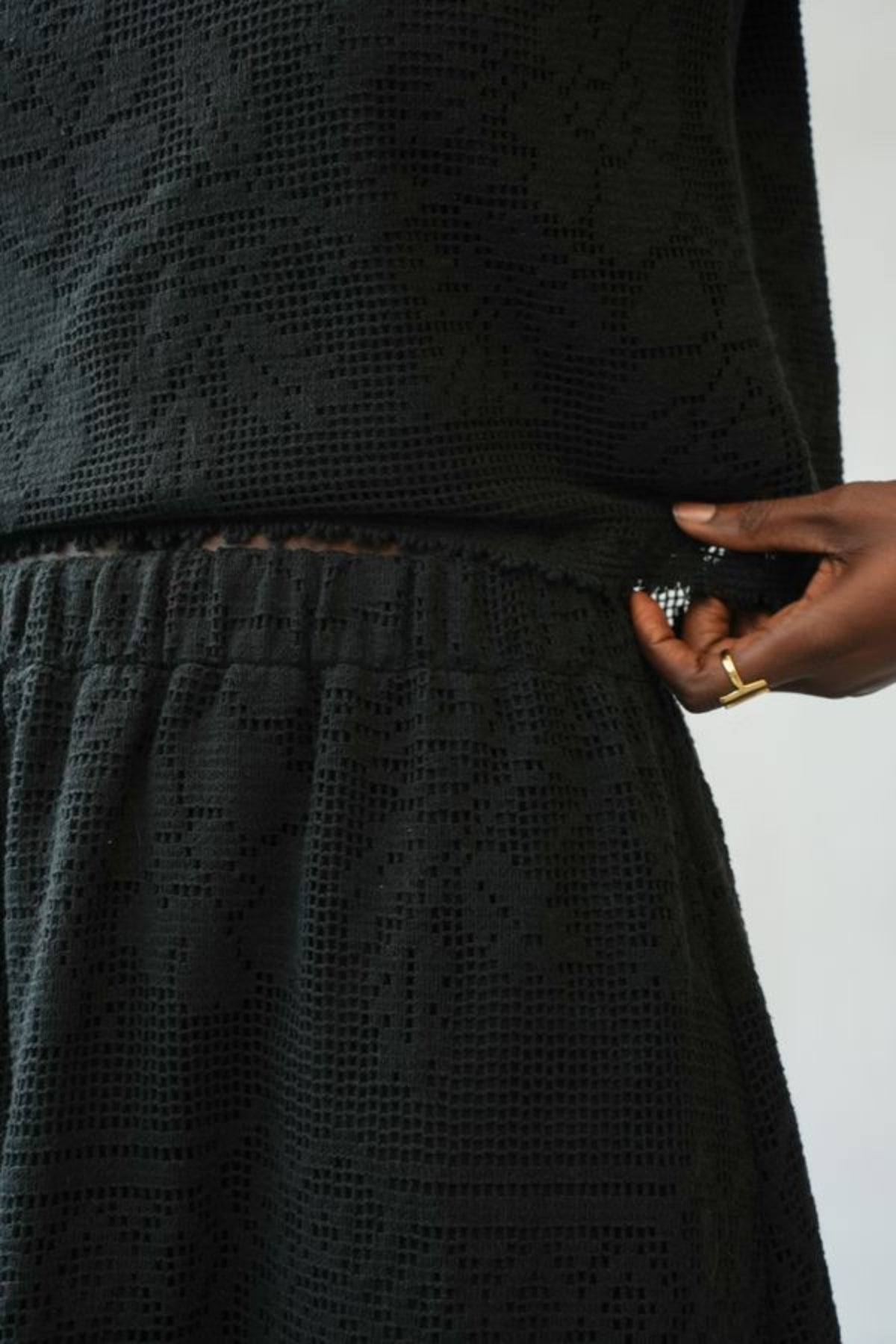 Lyla-Fay Lace Midi Skirt | Black Organic