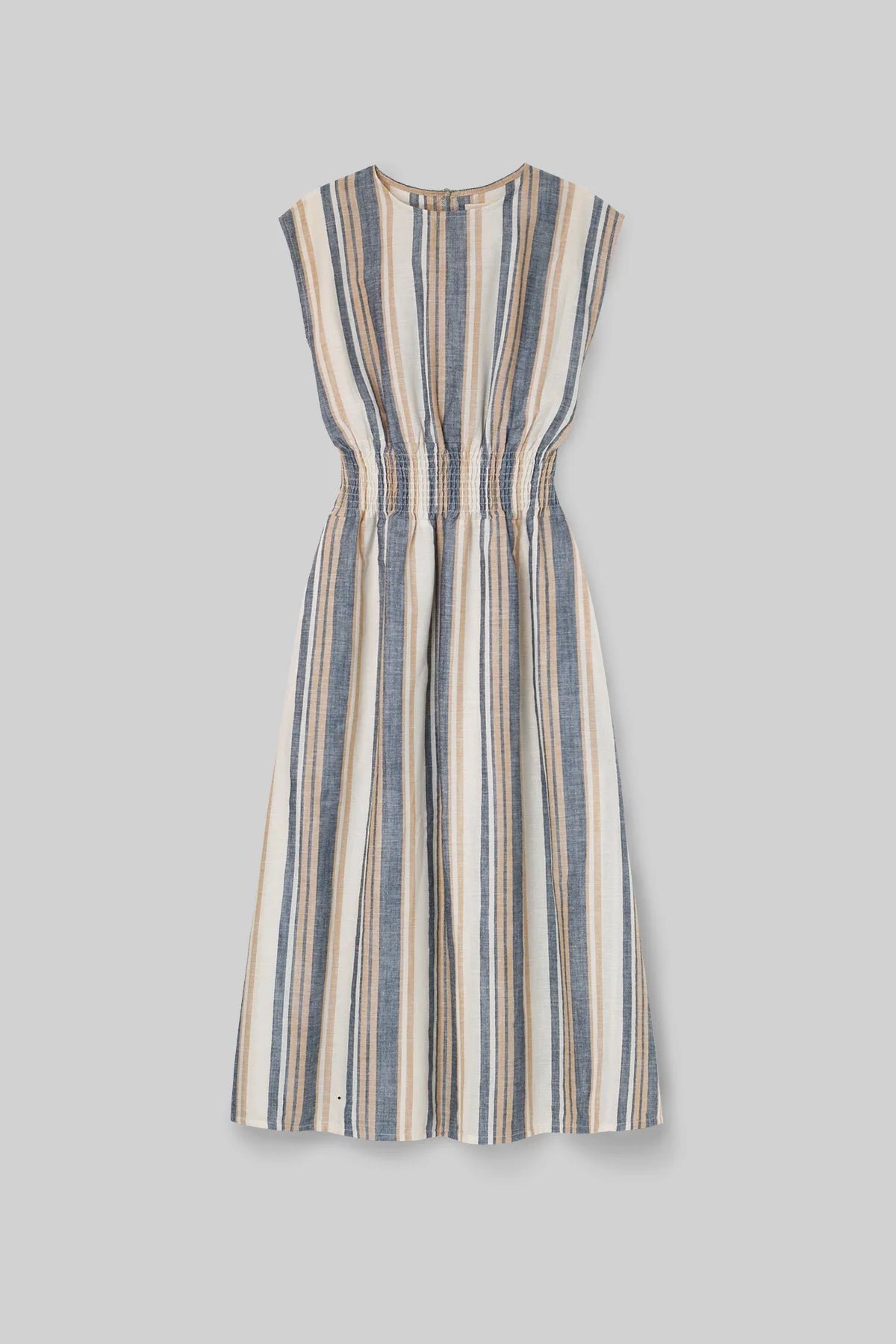 Ottillie-May Dress | Beige Striped Cotton