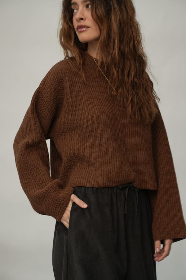 Leo Recycled Wool Sweater | Tan Marl