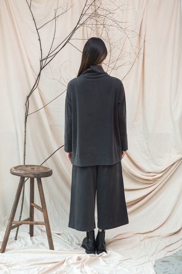 Taya Organic Cotton Trouser | Charcoal Felpe