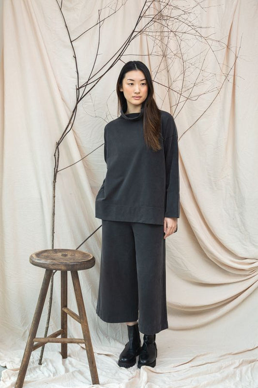 Taya Organic Cotton Trouser | Charcoal Felpe