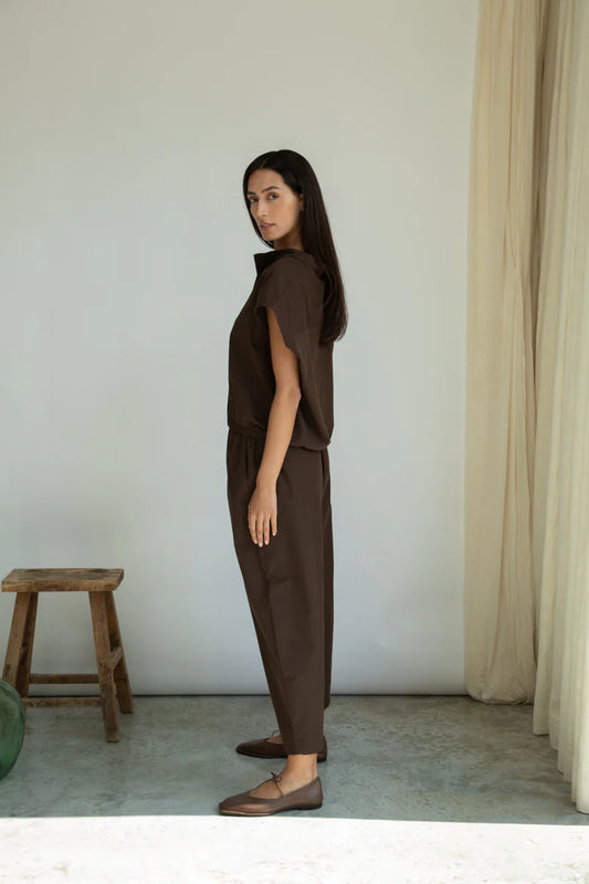 Cedar Poplin Trouser | Cacao Organic