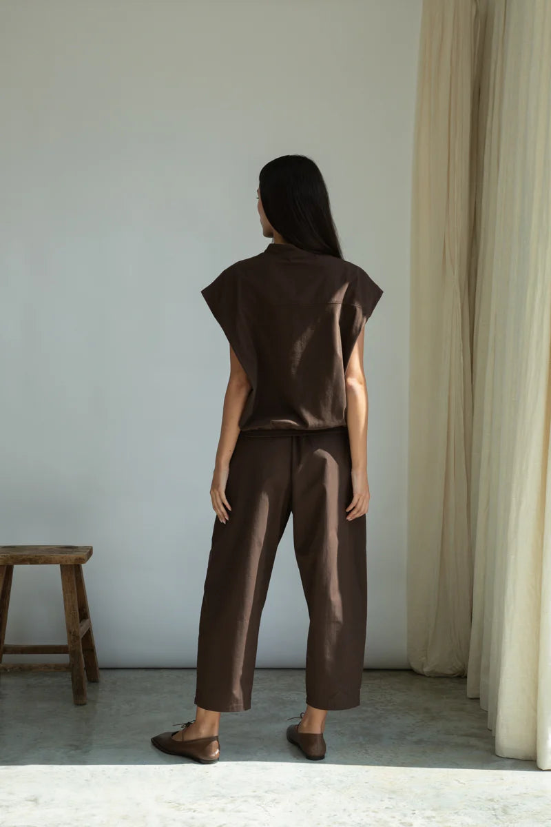 Cedar Poplin Trouser | Cacao Organic