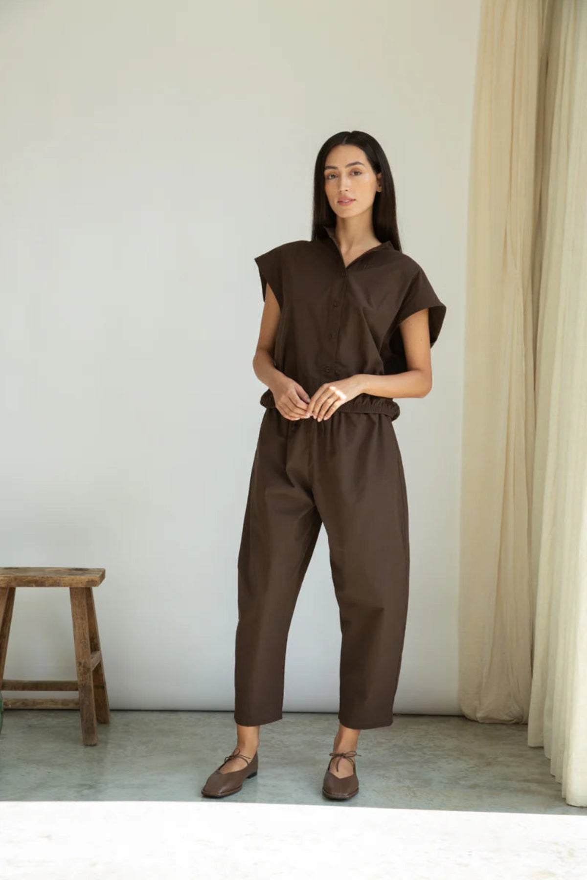 Cedar Poplin Trouser | Cacao Organic