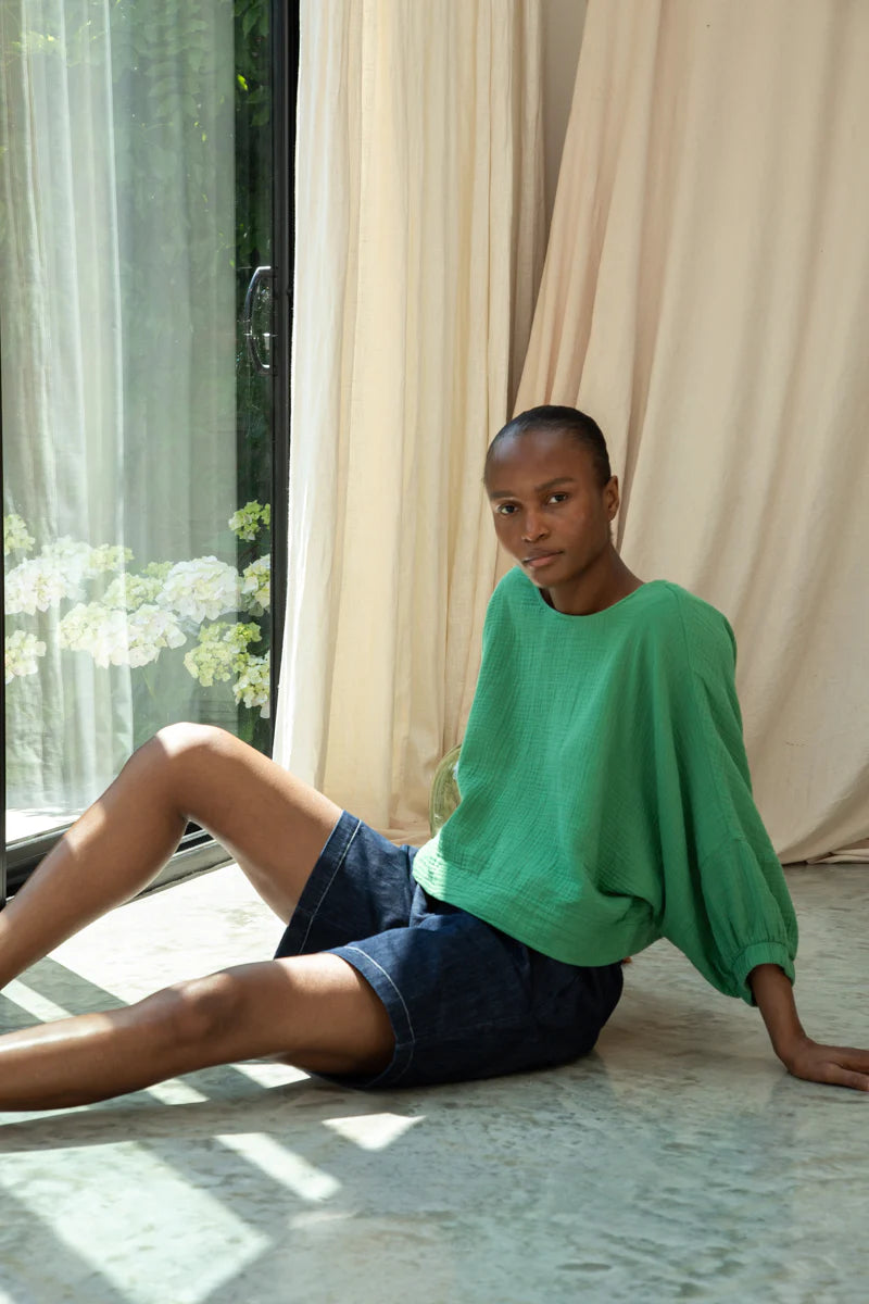 Paola-Leigh Cotton Shorts | Denim Organic