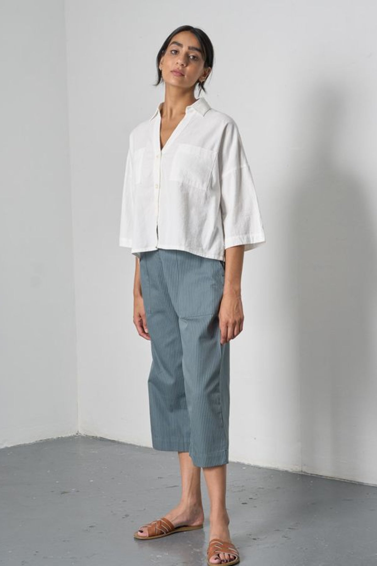 Anna Culottes | Striped Slate