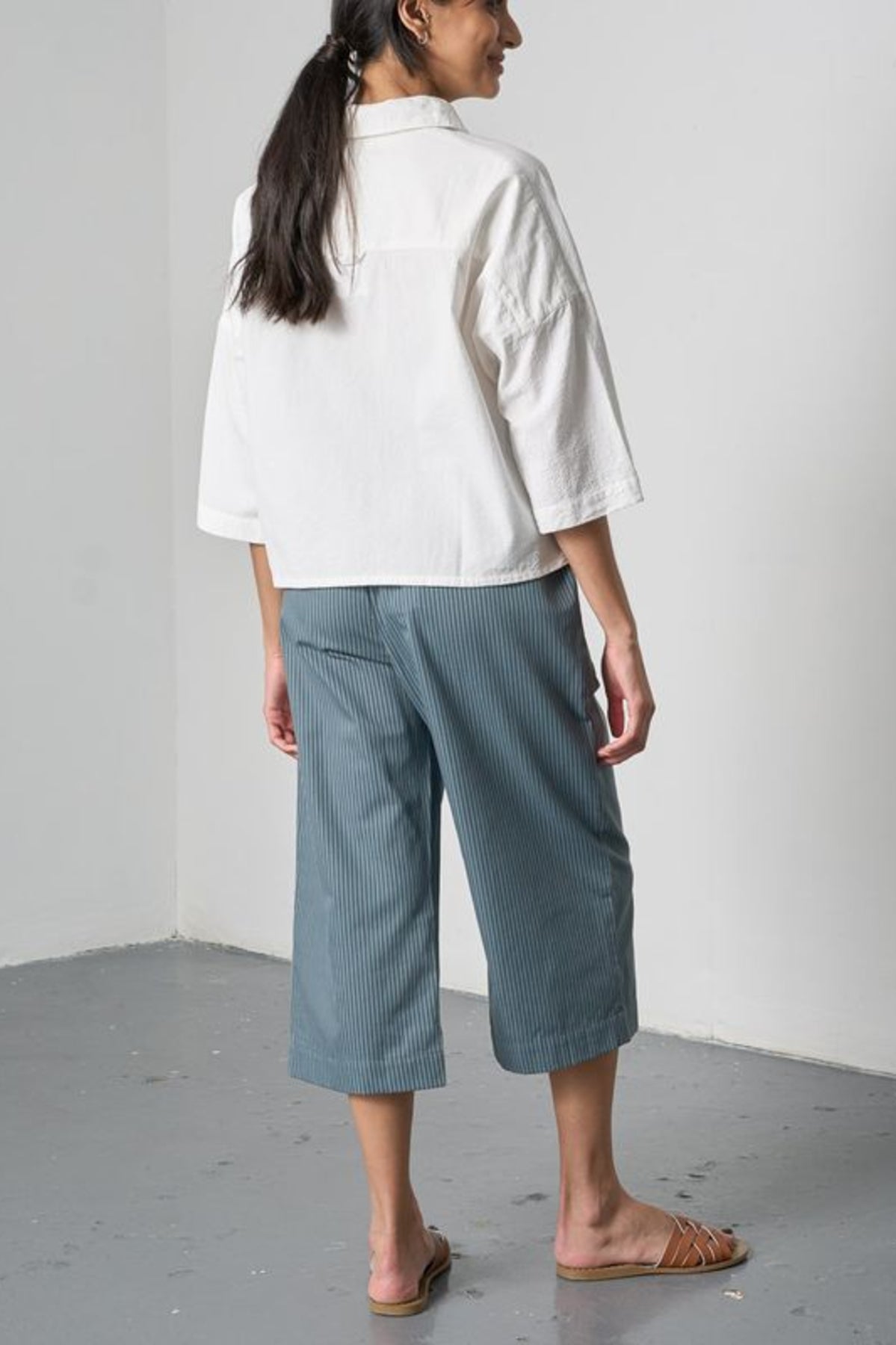 Anna Culottes | Striped Slate